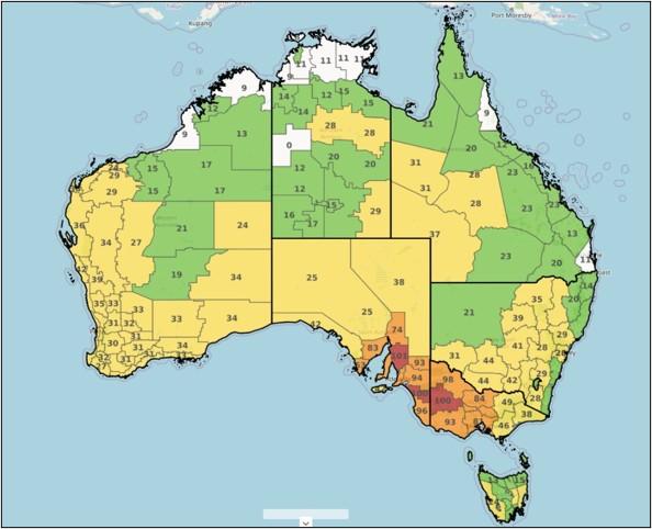 Australia’s Fire Weather Districts Image NSW Rural Fire Service